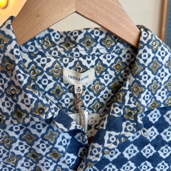 Umber & Ochre Khushi Camp Shirt, Blue/Green, Size M - Picture 4 of 4